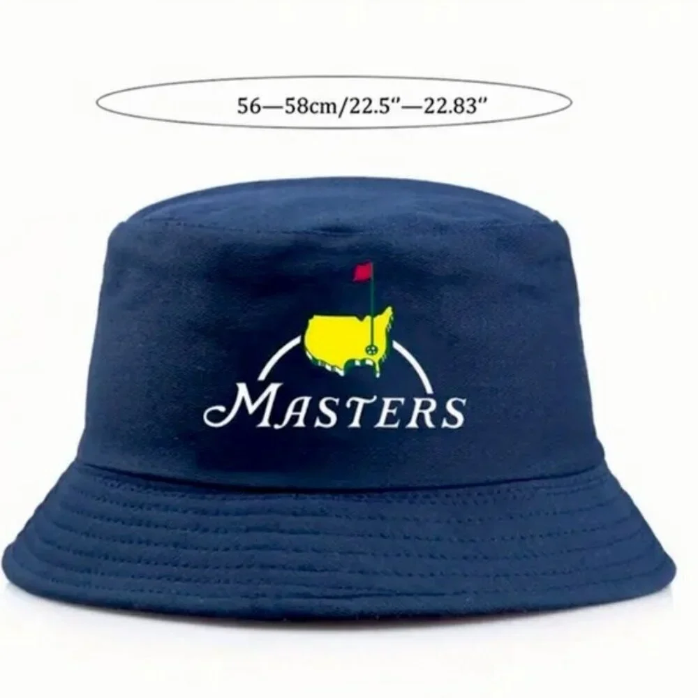 Reversible Masters Print Bucket Hat Sun Protective Cotton BL Fisherman Cap Blue - Picture 2 of 15